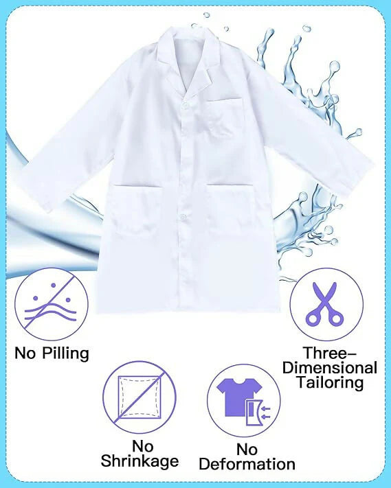 White Unisex Professional Lab Coat