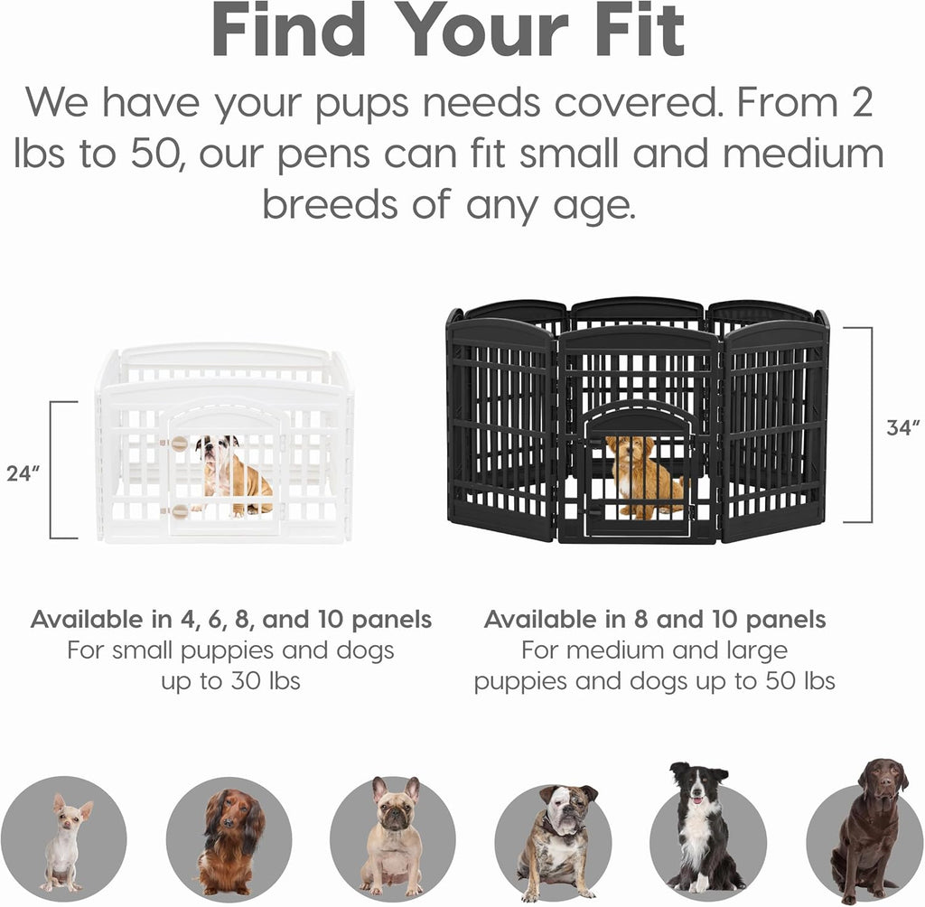 24" 4-Panel Dog Playpen with Door