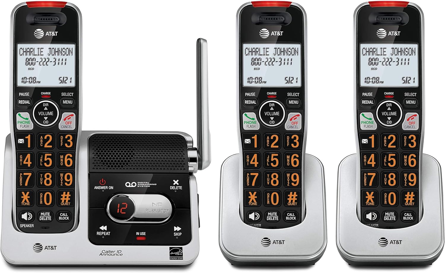 AT&T BL102-3 DECT 6.0 3-Handset Cordless Phone