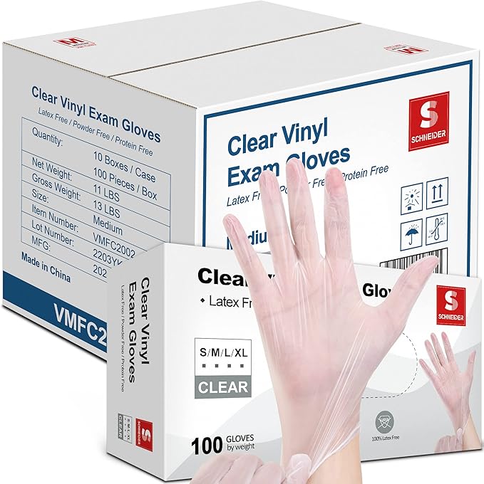 Schneider Clear Vinyl Exam Gloves
