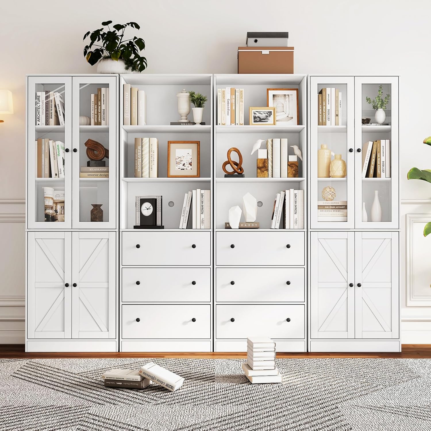 71" Tall Bookshelves Set of 4