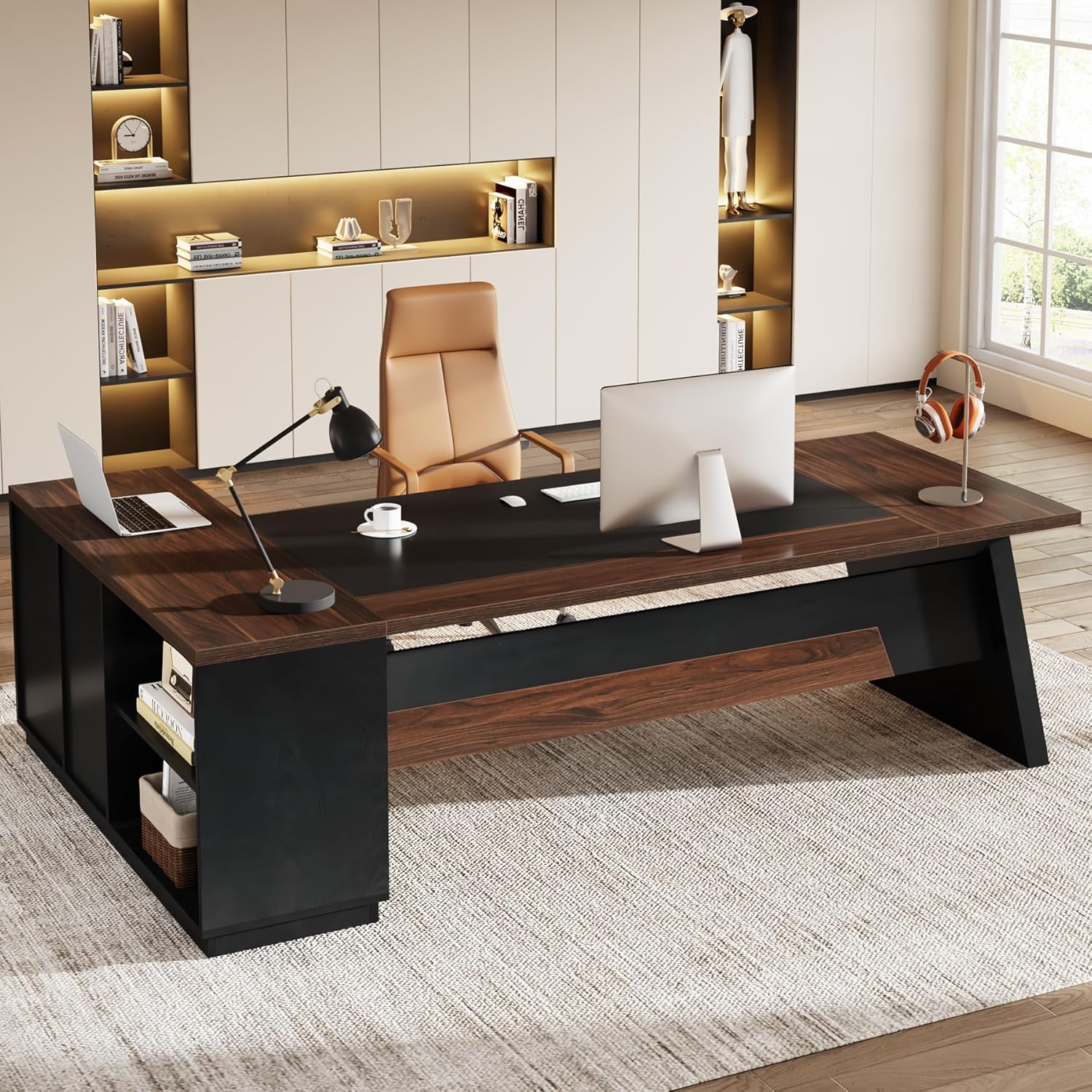  78" L-Shaped Executive Desk