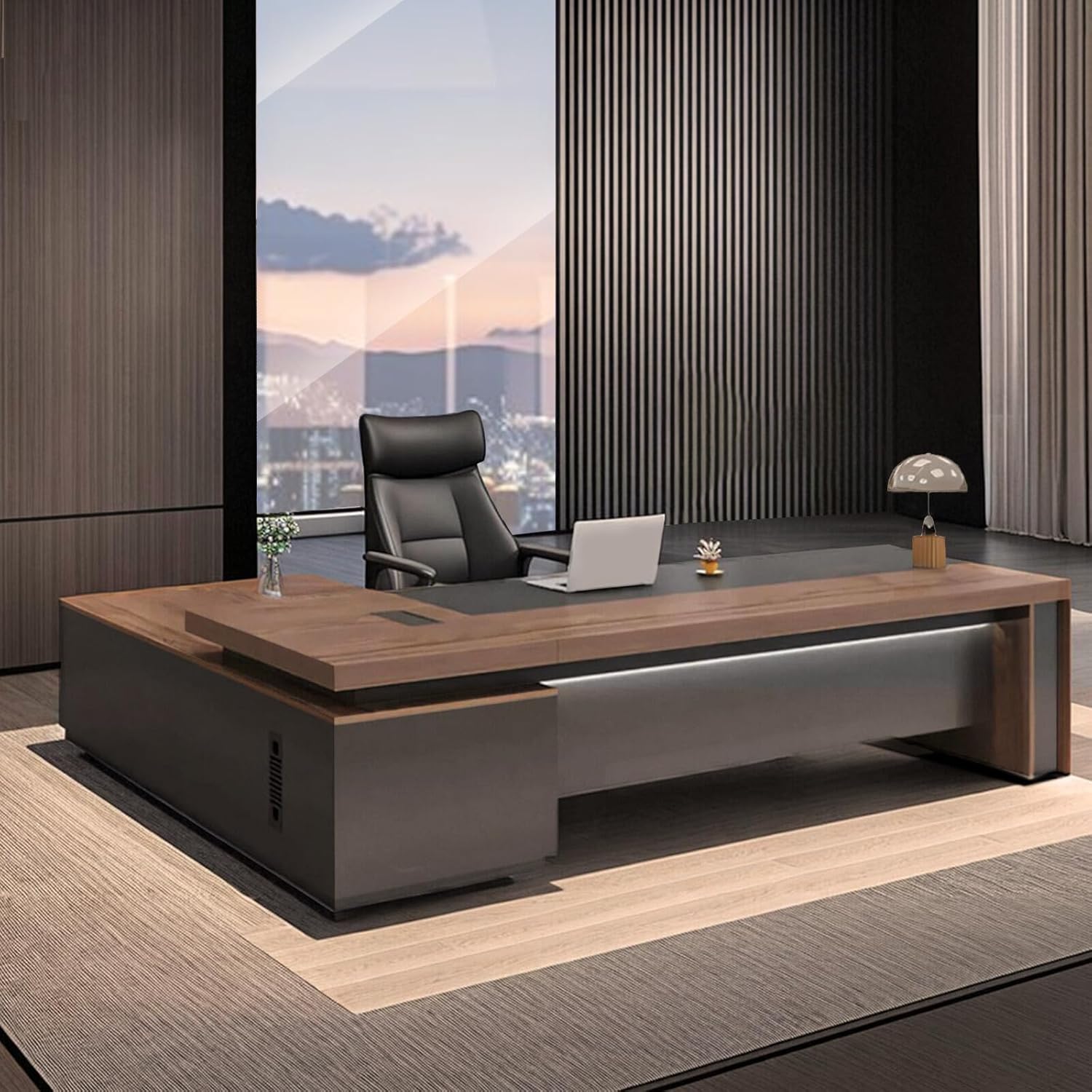 Modern Wood L-Shape Executive Desk