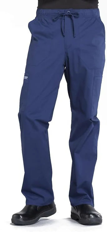  Men's Scrub Pant Tapered Leg Fly Front Cargo Pant with 5 Pockets 