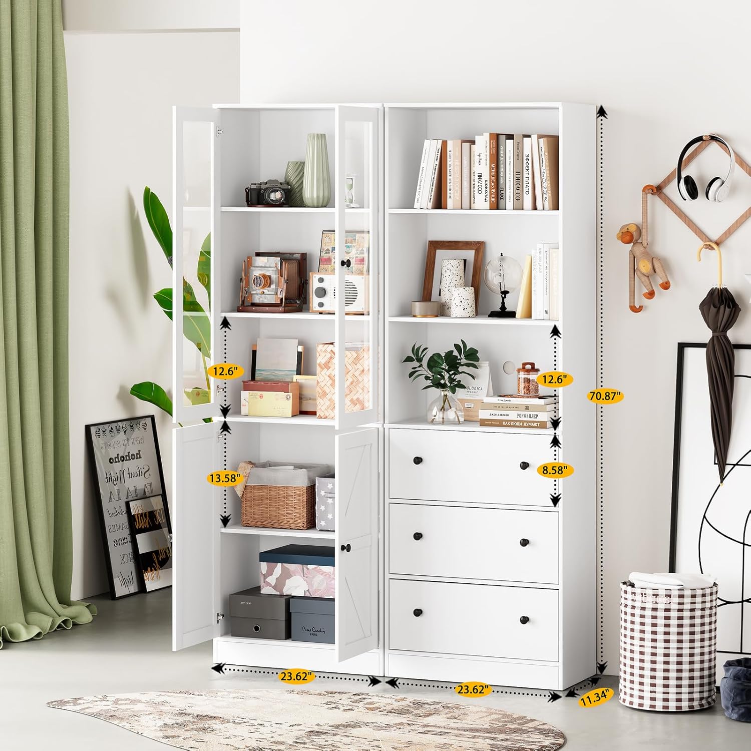 71" Tall Bookshelves Set of 4