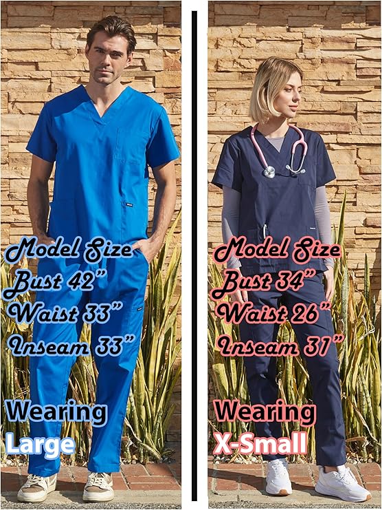 Dagacci Scrubs Medical Uniform Women and Man Scrubs Set