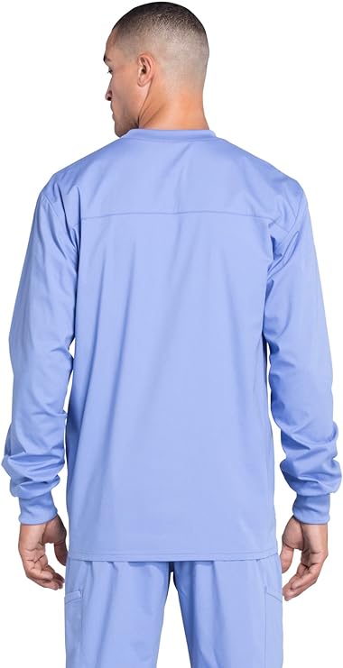 Men's Medical Scrub Jacket Snap Front with Long Sleeve 