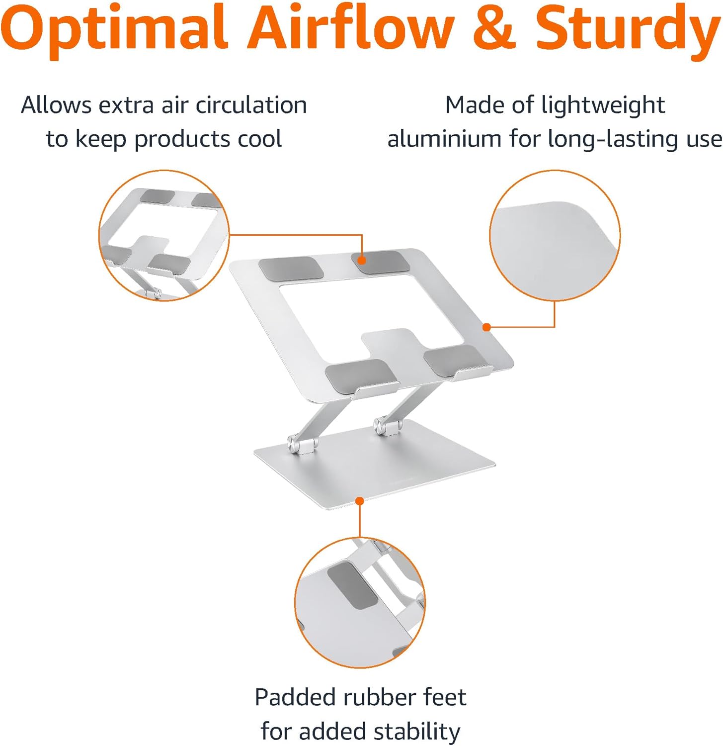 Sturdy and Portable Ergonomic Laptop Stand for Desk