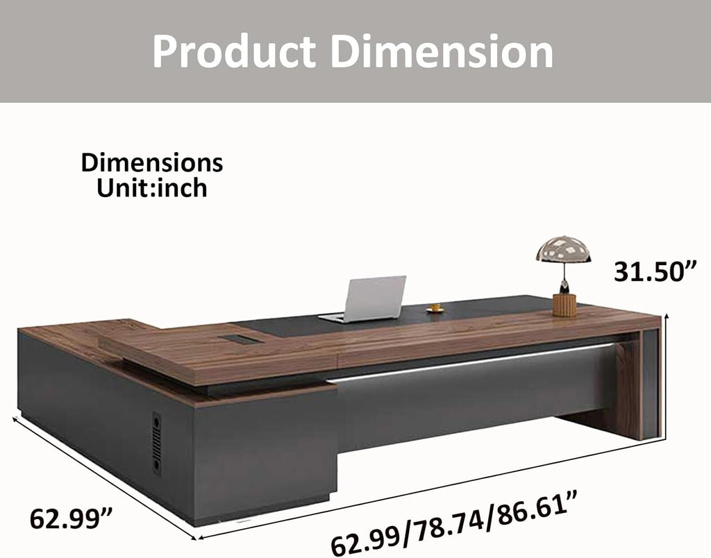 Modern Wood L-Shape Executive Desk