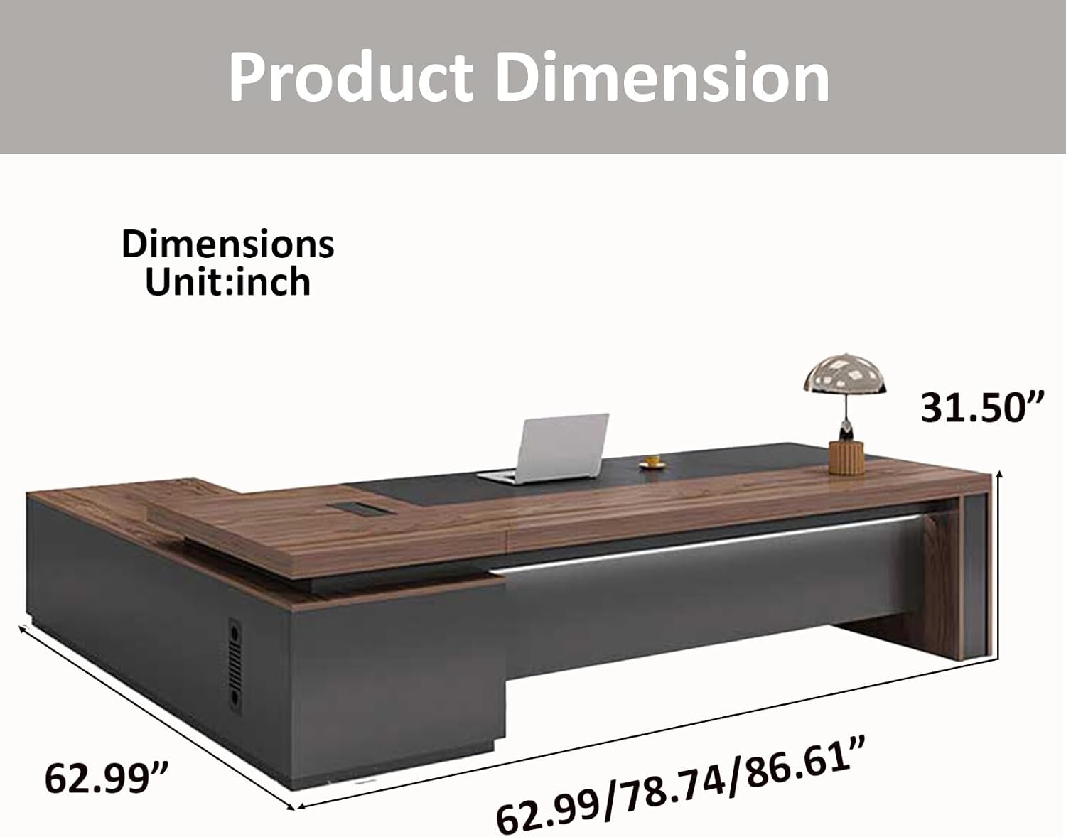 Modern Wood L-Shape Executive Desk