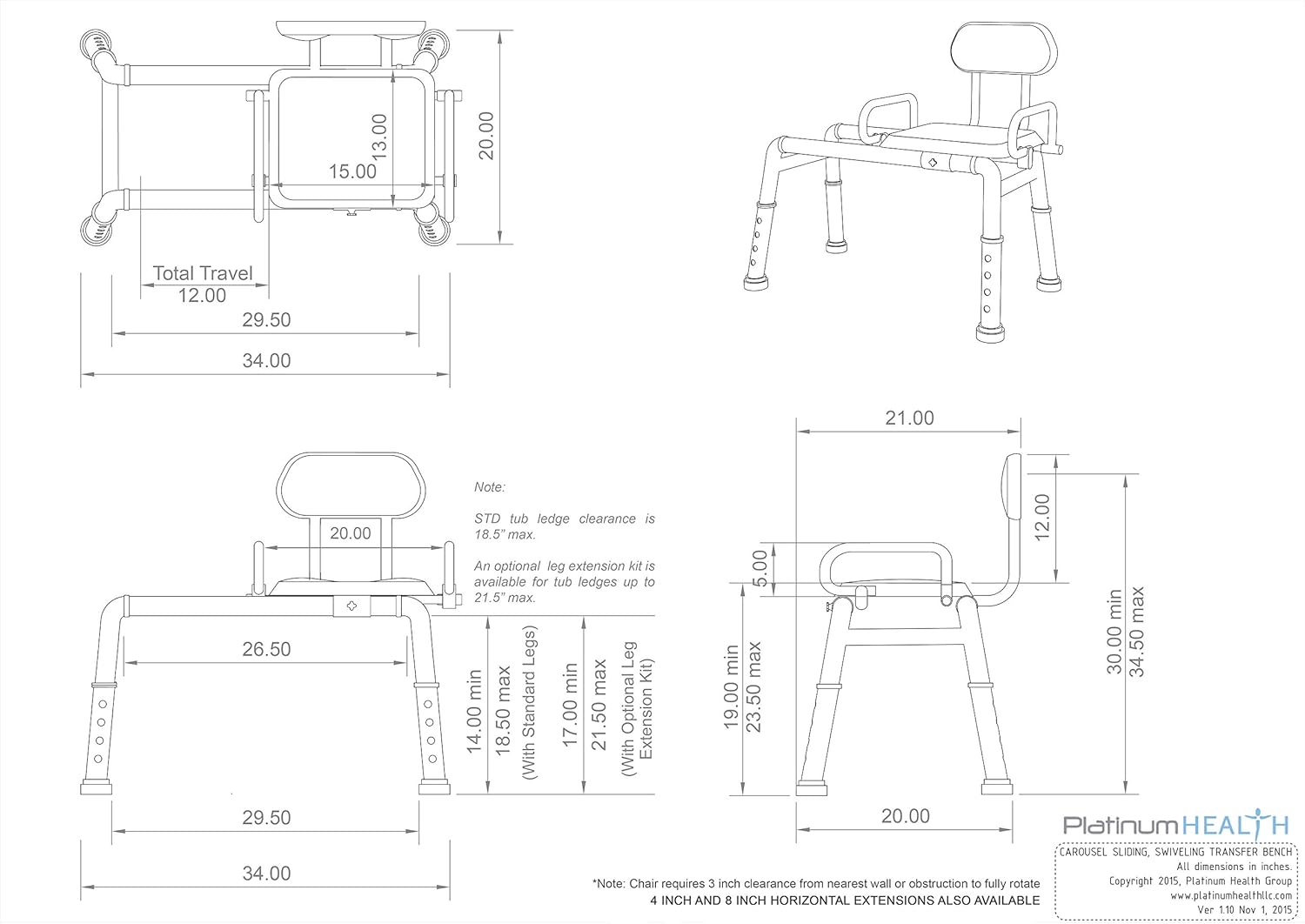 Sliding Shower Chair