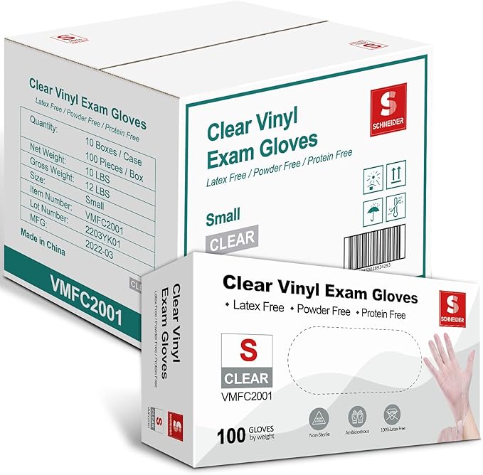 Schneider Clear Vinyl Exam Gloves