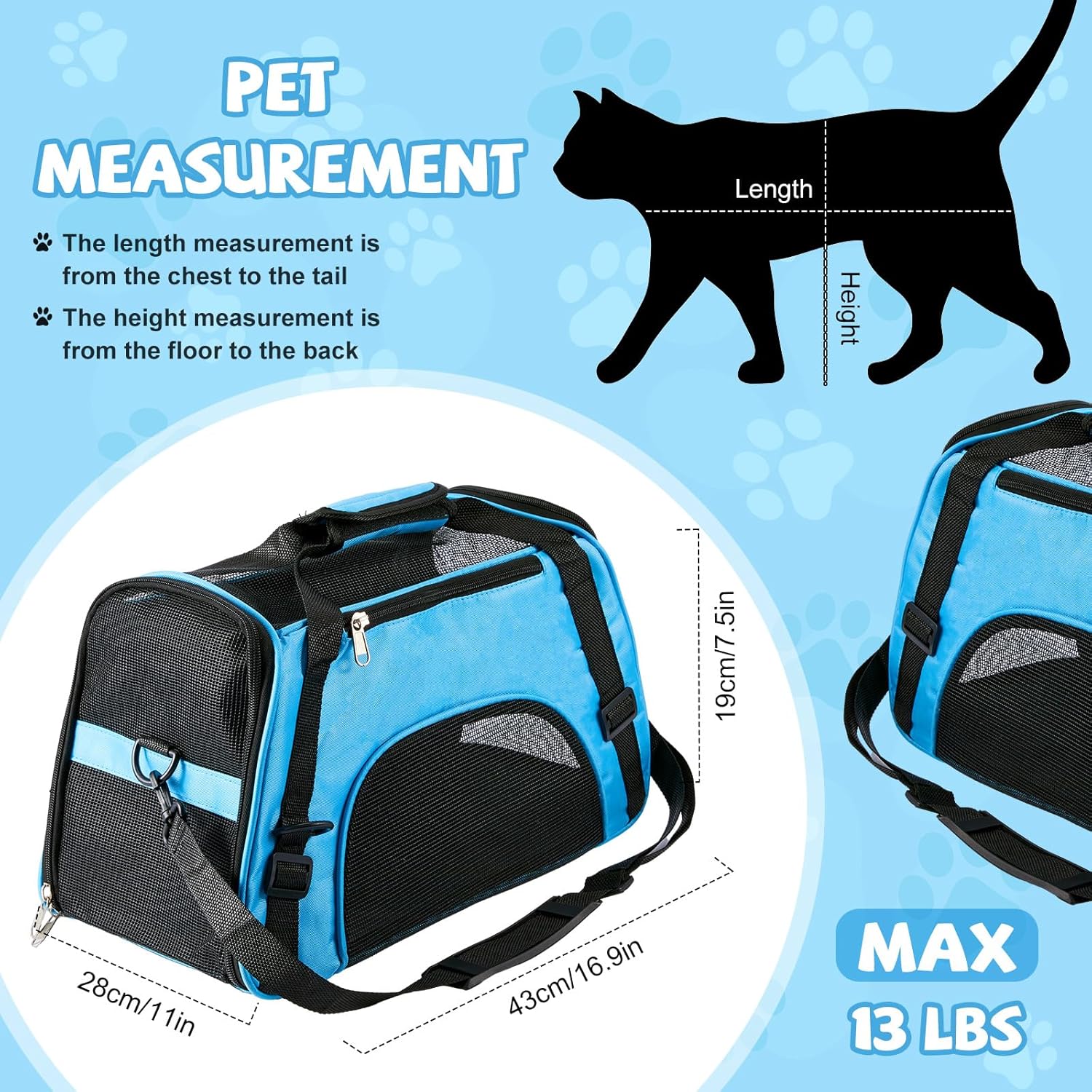 4 Pcs Cat Carrier Soft Pet Carrying Bag for Cat Under 13lbs