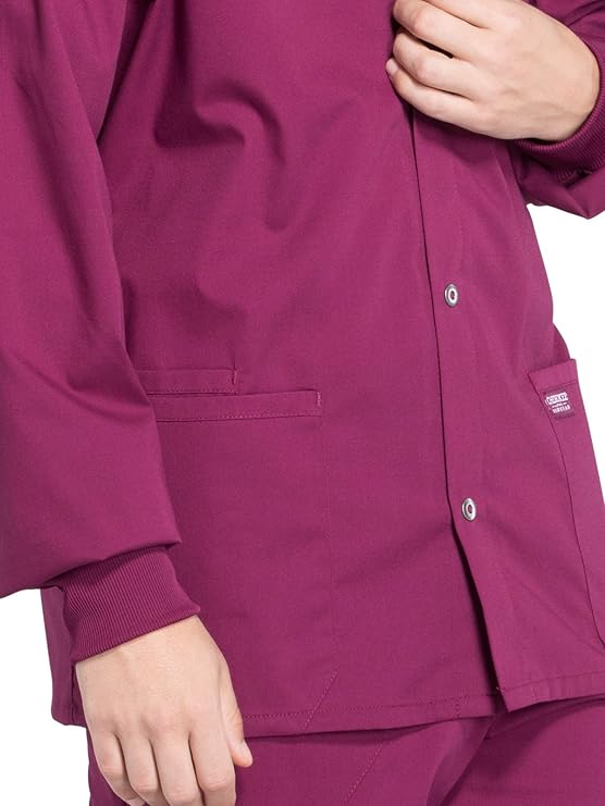 Men's Medical Scrub Jacket Snap Front with Long Sleeve