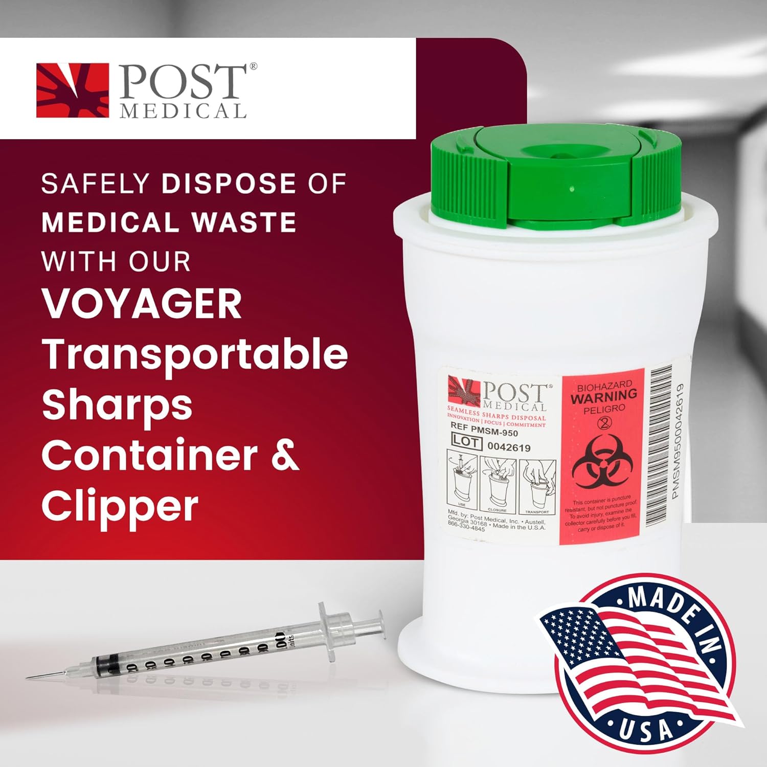 Syringe Needles Clipper and Disposal Container