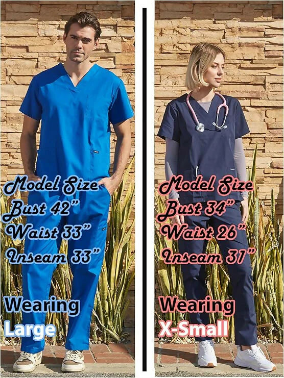 Scrubs Medical Uniform Women and Man Scrubs Set Medical Scrubs Top and Pants