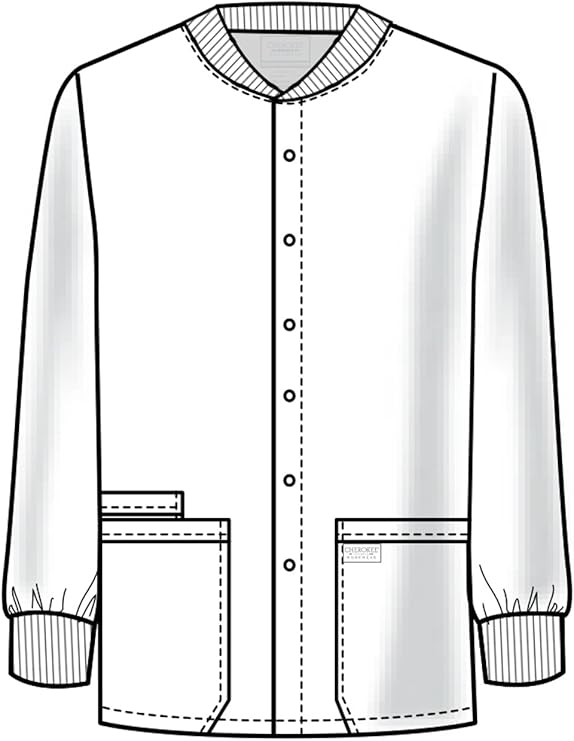Men's Medical Scrub Jacket Snap Front with Long Sleeve 