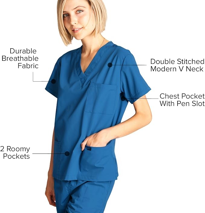 Dagacci Scrubs Medical Uniform Women and Man Scrubs Set