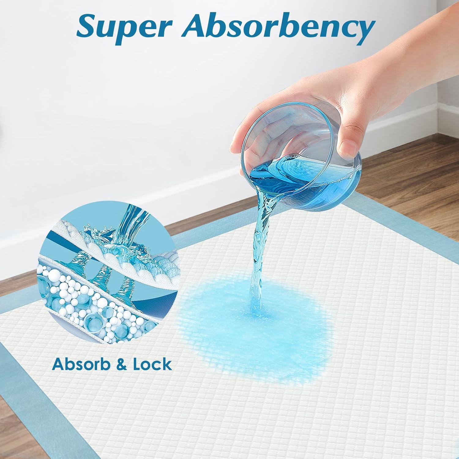 100 Count 22” x 22” Super Absorbency Disposable Underpads