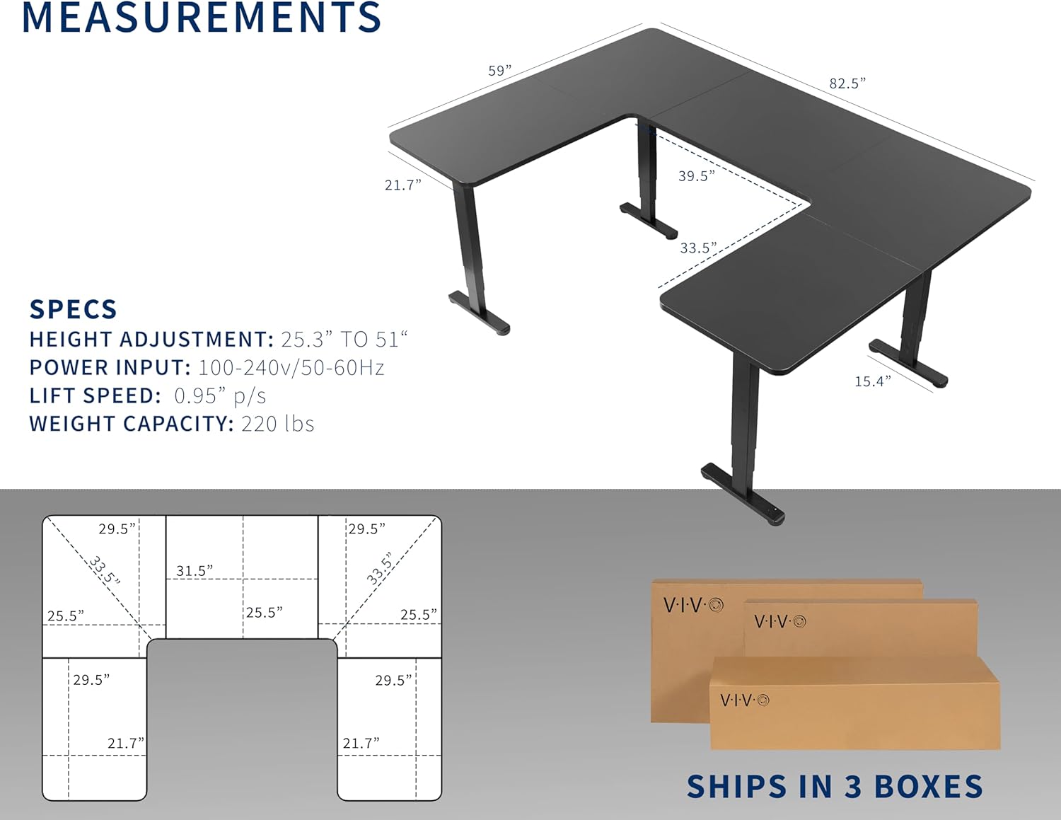 VIVO Large U-Shaped 83 x 60