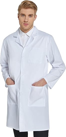 Professional Lab Coat for Men Women Long Sleeve,