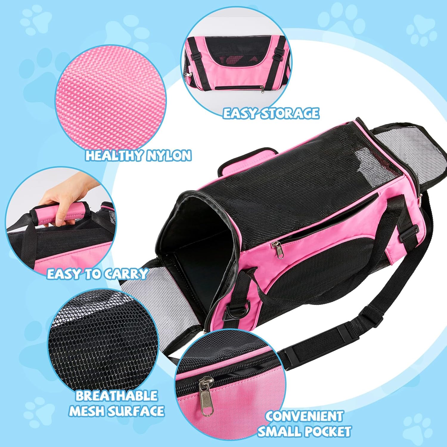 4 Pcs Cat Carrier Soft Pet Carrying Bag for Cat Under 13lbs