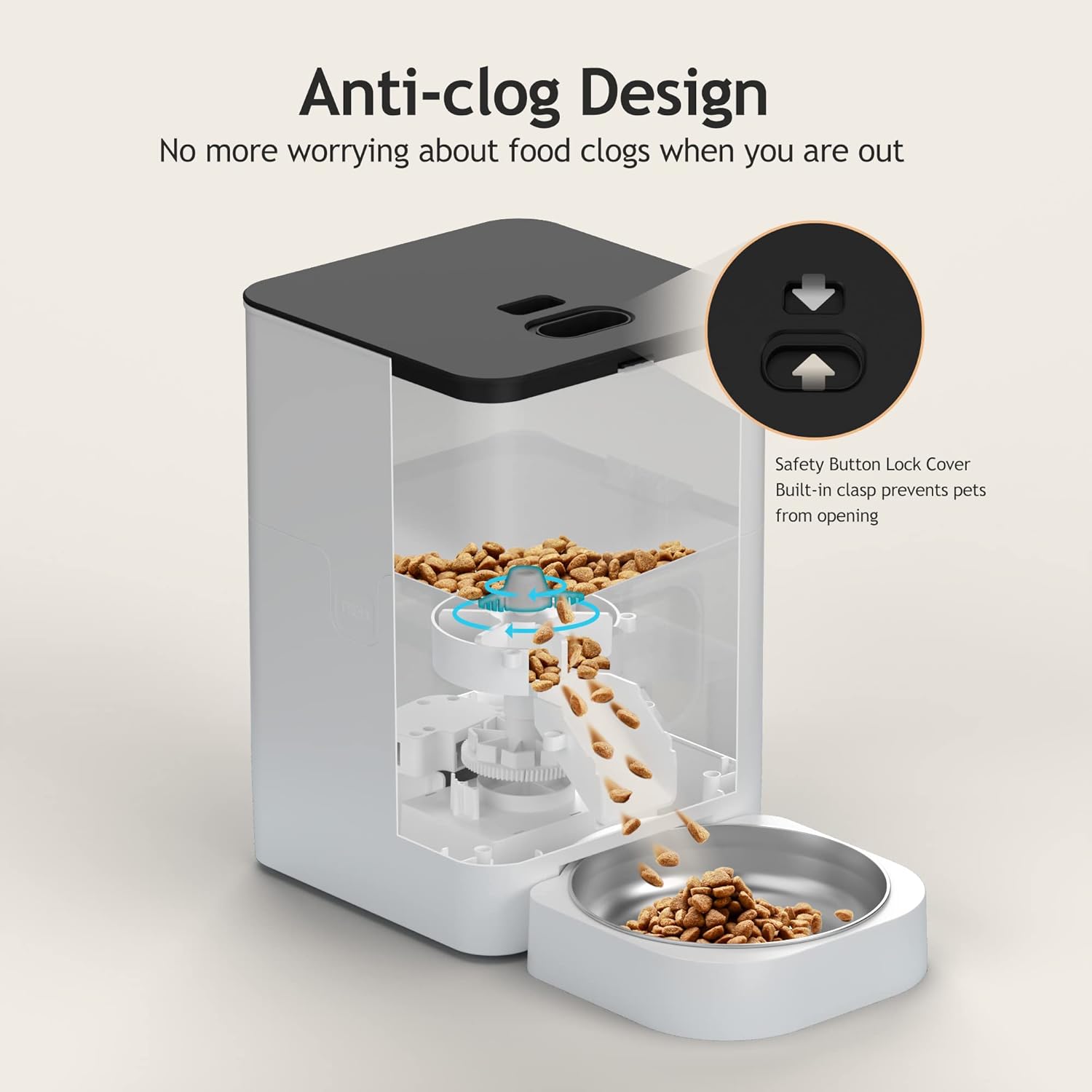 4L Automatic Cat Feeders + 309B Stainless Steel Cat Water Fountain