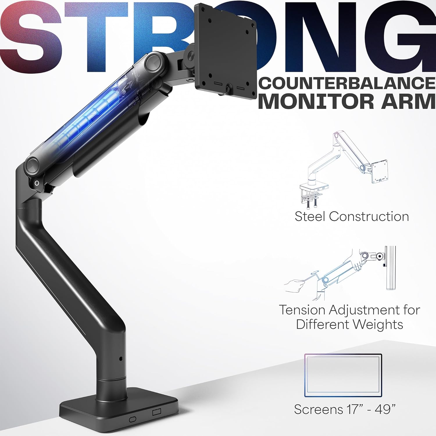 VIVO Heavy Duty Aluminum Ultrawide Monitor Tension Arm