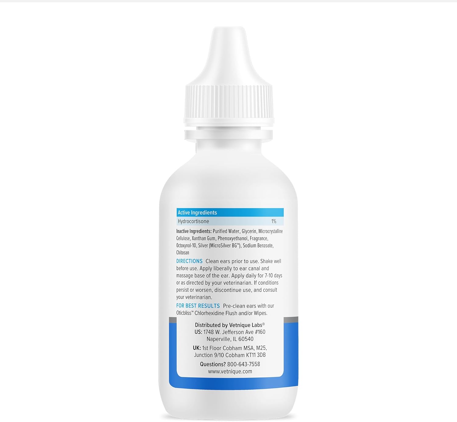 Vetnique Oticbliss Cat & Dog Ear Infection Treatment Drops
