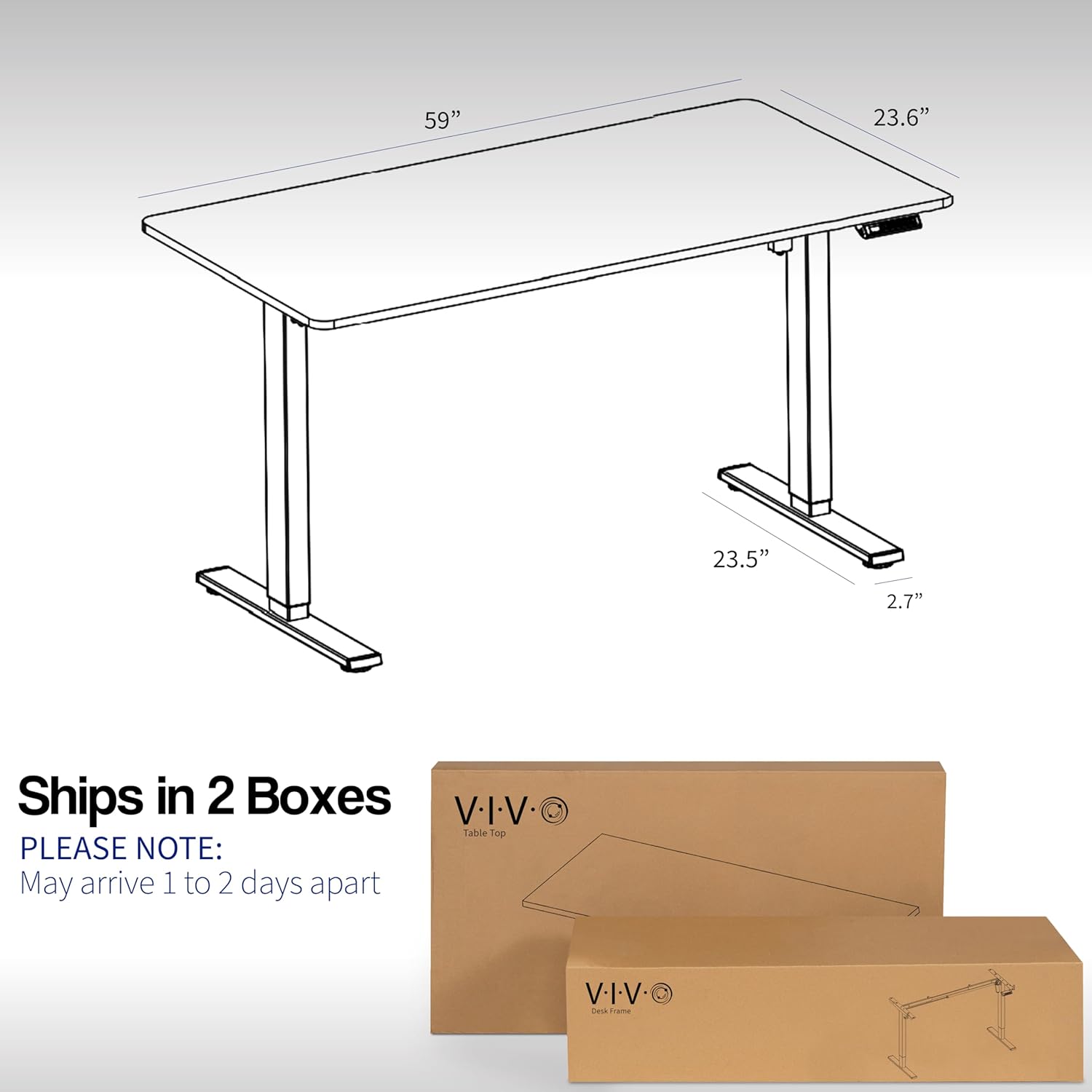 VIVO Electric 60 x 24 in Standing Desk