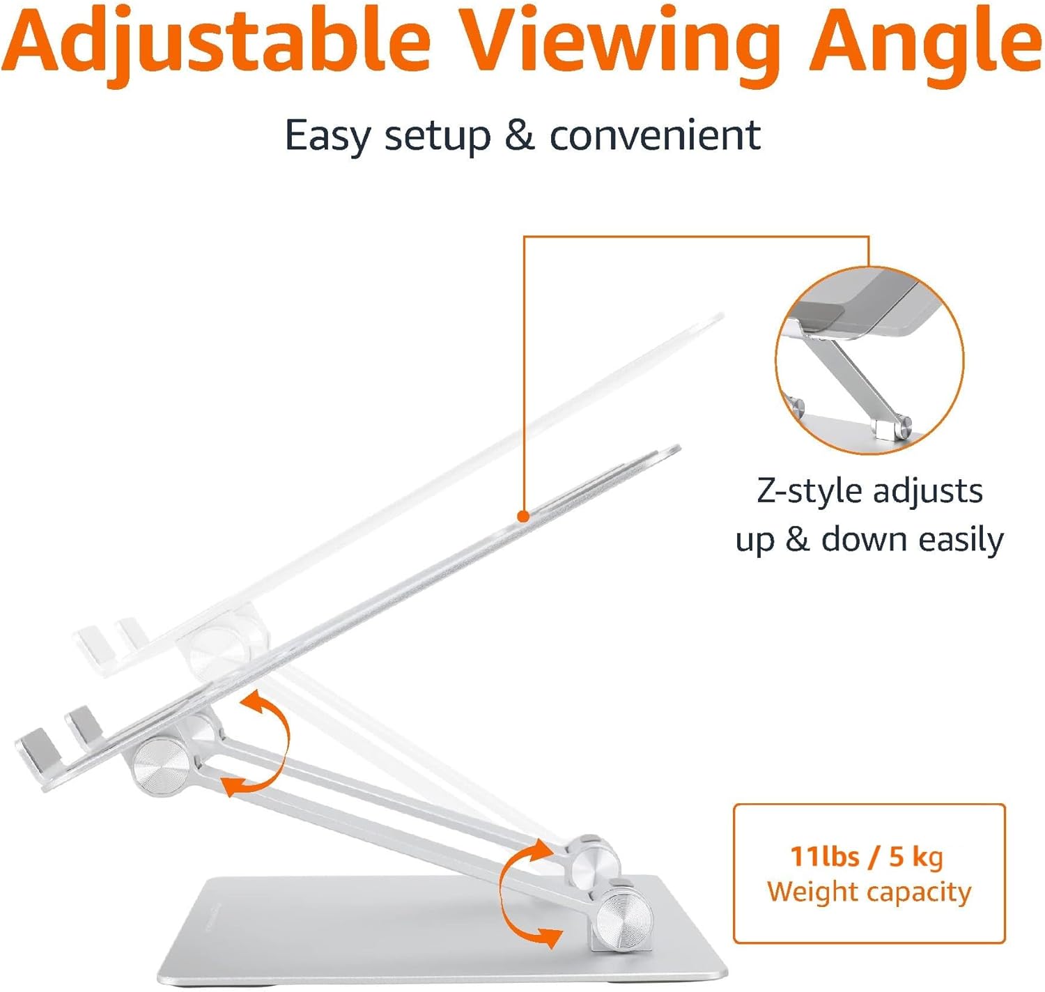 Sturdy and Portable Ergonomic Laptop Stand for Desk