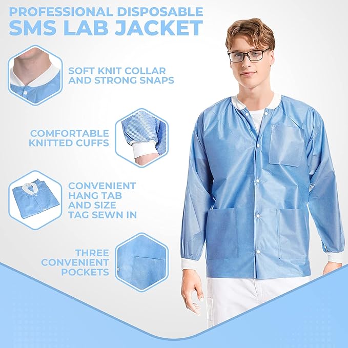 10 Pack Disposable Lab Jackets