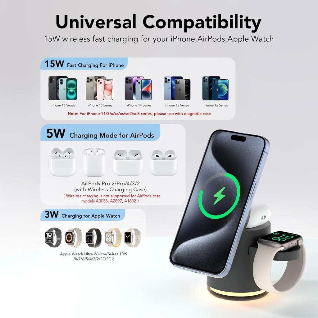 HATALKIN 4 in 1 Wireless Charging Station