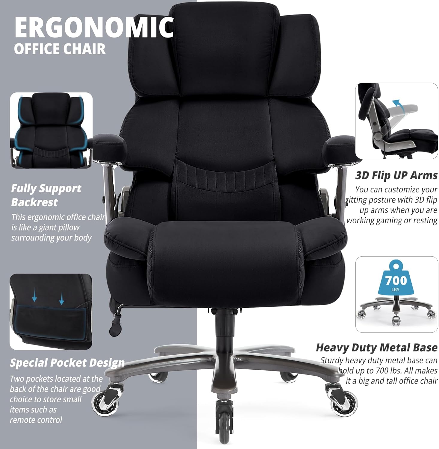 Executive Computer Chair with Adjustable Lumbar