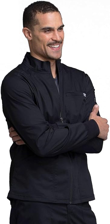Men Warm up Scrub Jacket with Zip Front 