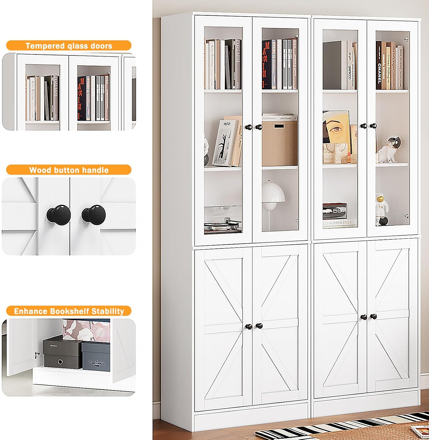 71" Tall Bookshelves Set of 4