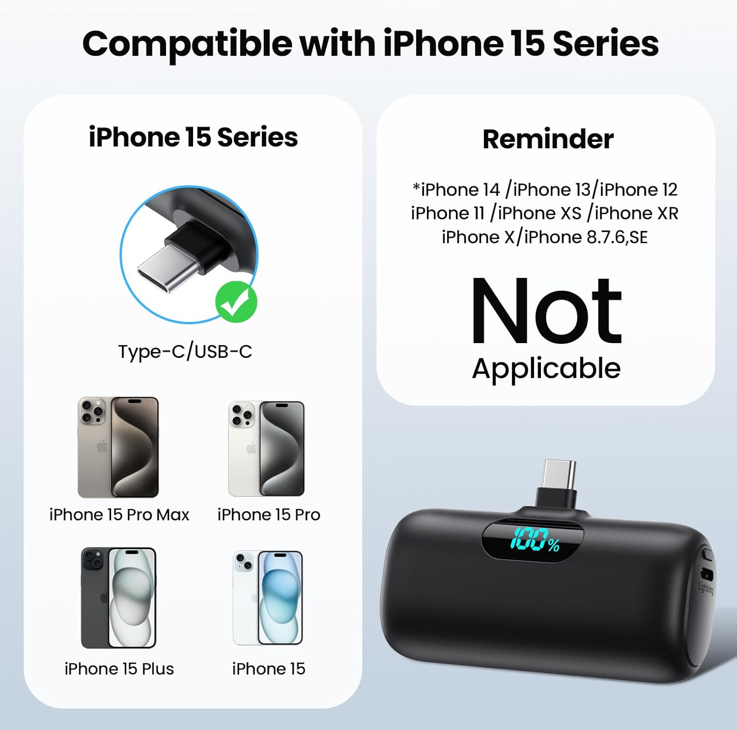 [2-Pack] Mini Portable Charger