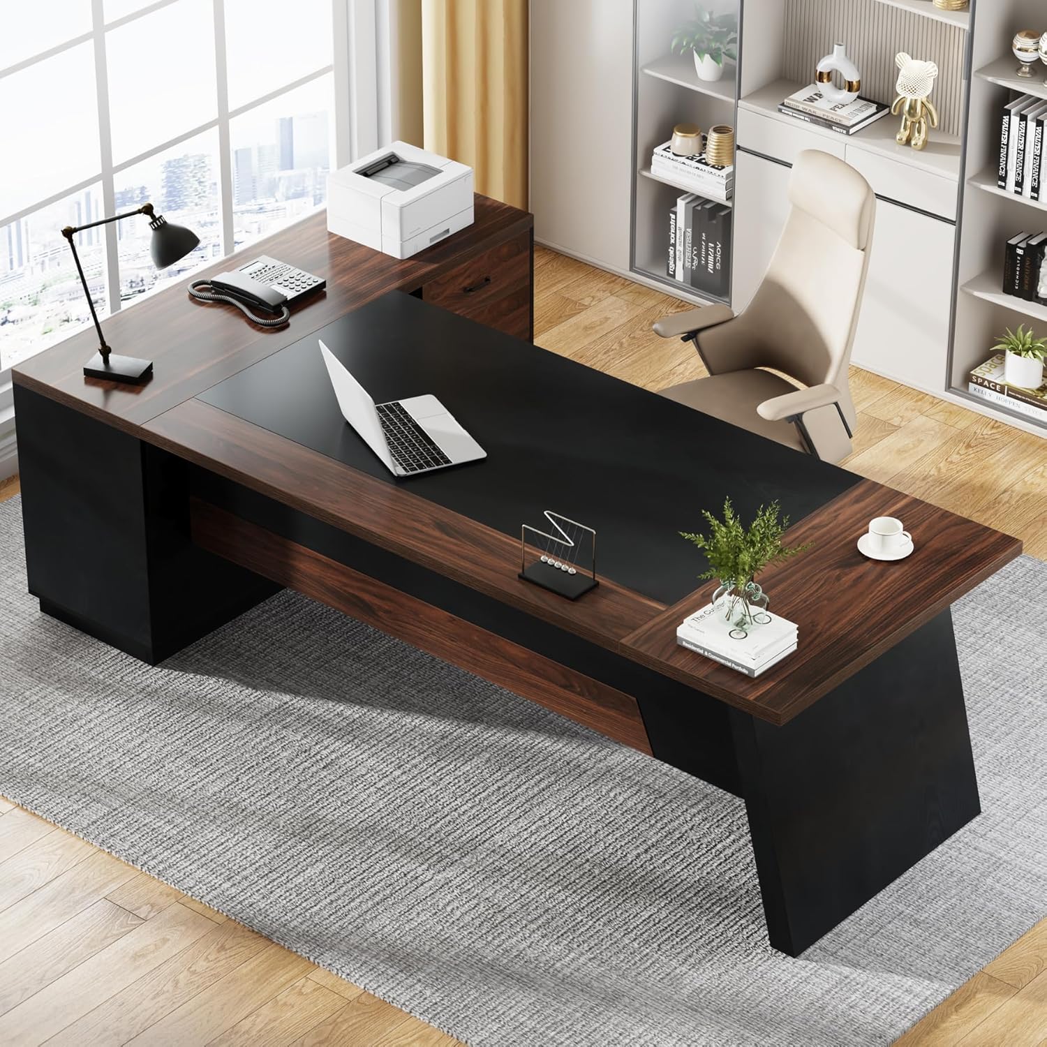  78" L-Shaped Executive Desk