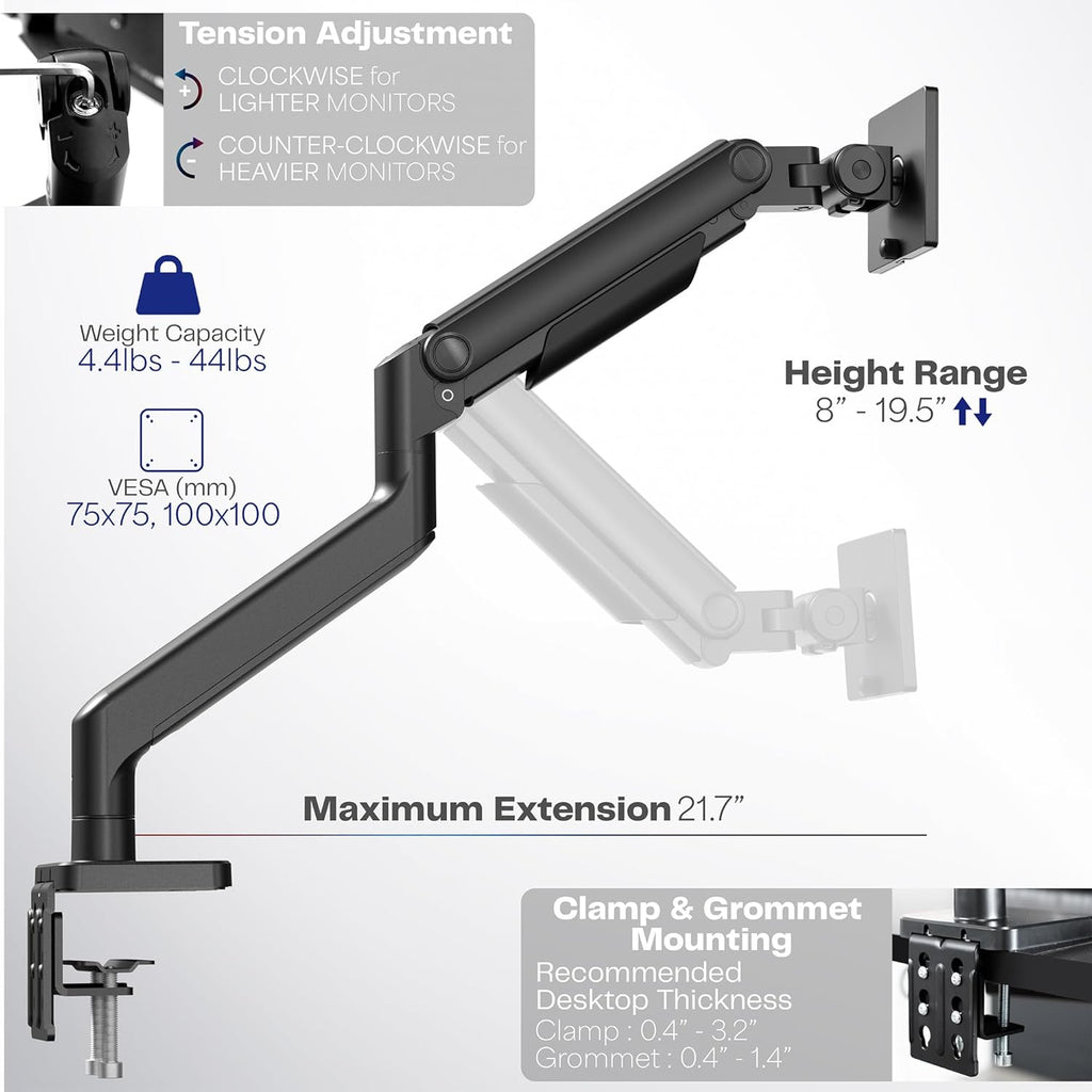VIVO Heavy Duty Aluminum Ultrawide Monitor Tension Arm