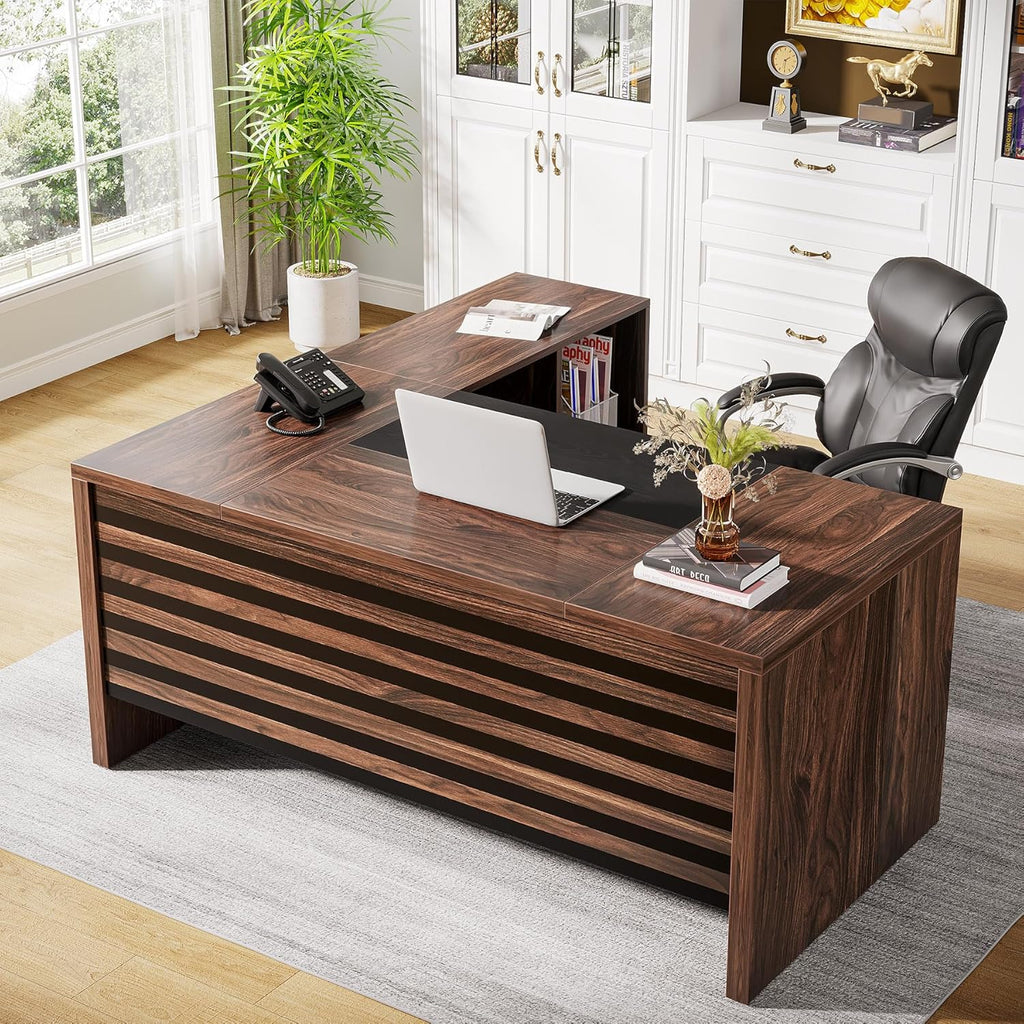  62.2" Executive Desk with Mobile File Cabinet
