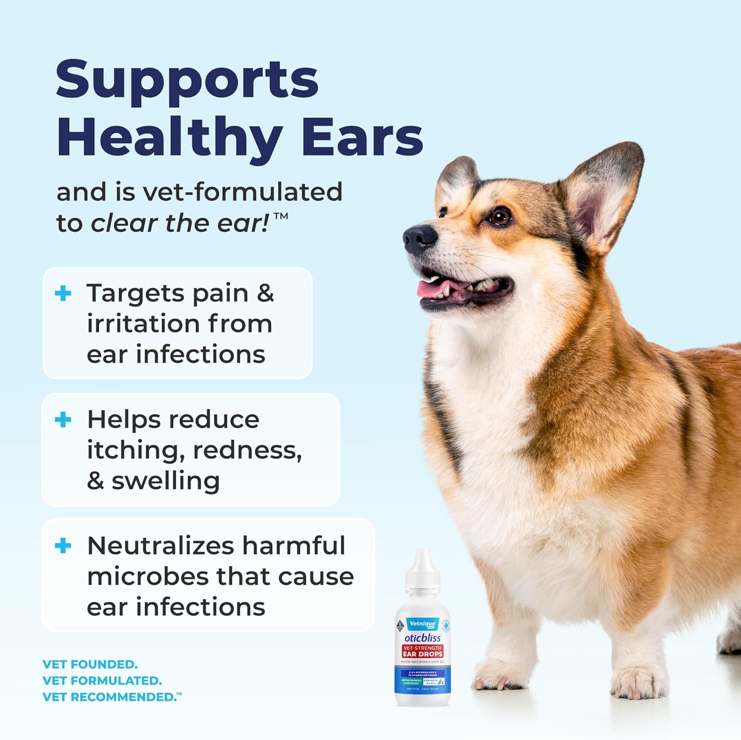 Vetnique Oticbliss Cat & Dog Ear Infection Treatment Drops