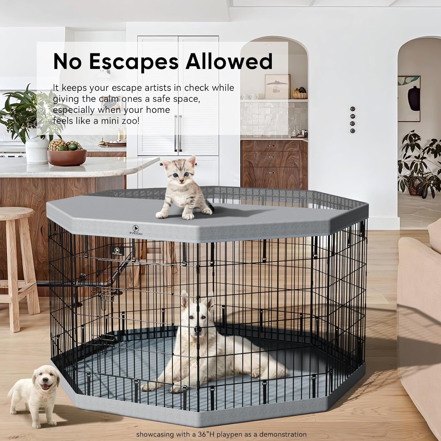 8 Panels 42”H Dog Playpen
