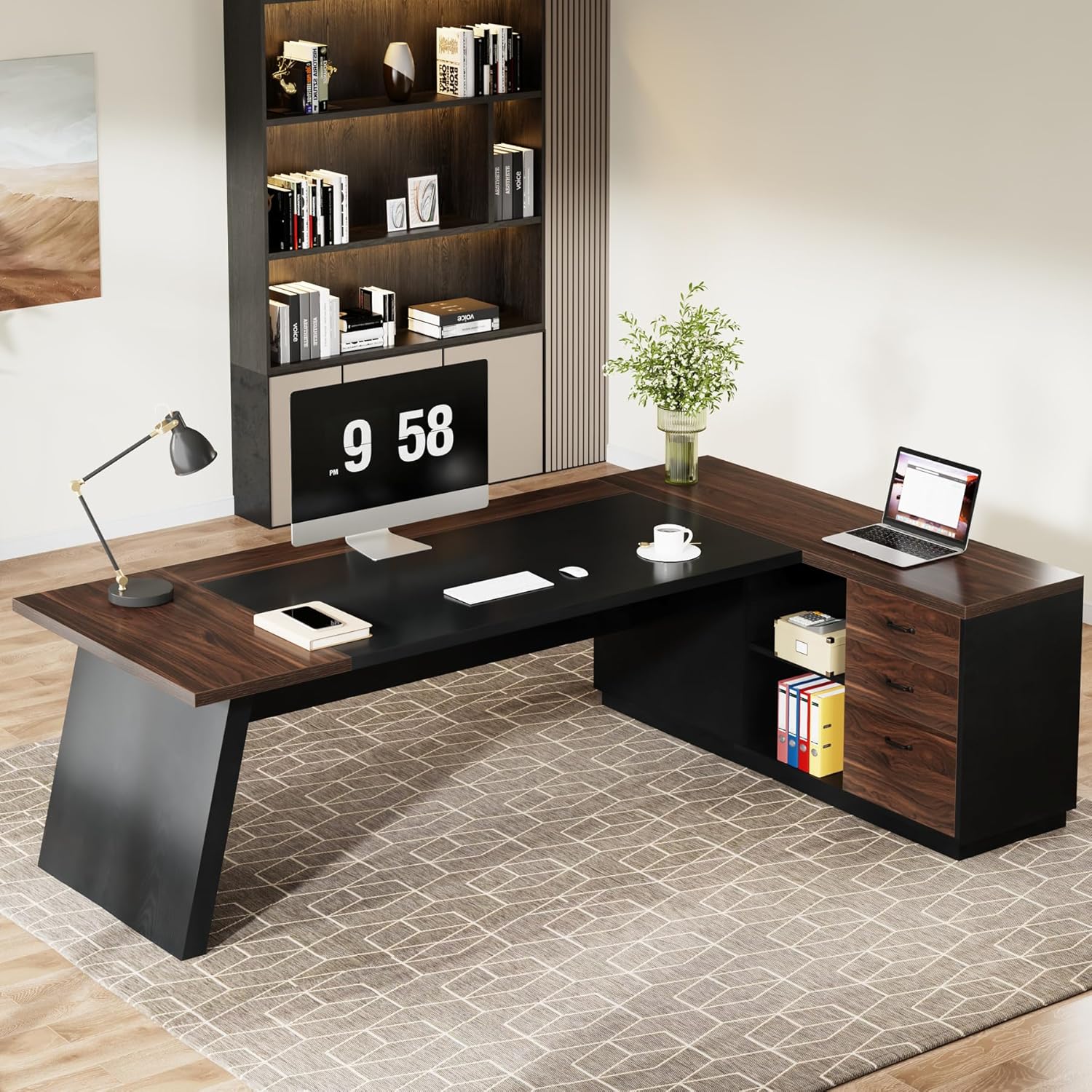  78" L-Shaped Executive Desk