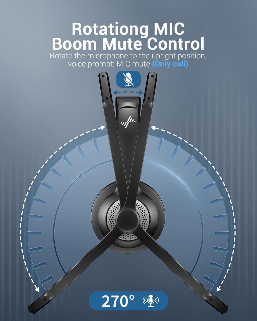 Wireless Headset with AI Noise Cancelling Microphone Bluetooth Headset