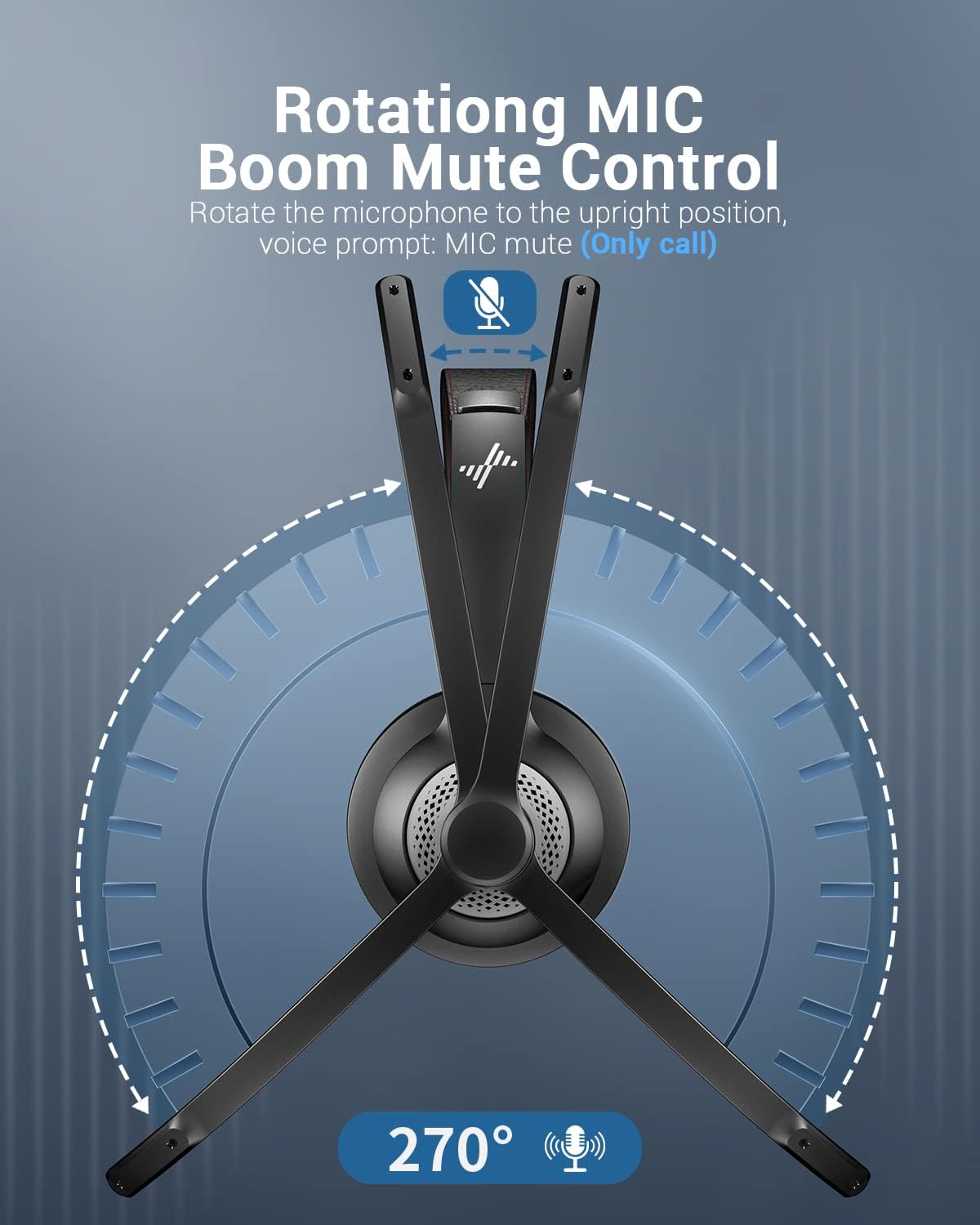 Wireless Headset with AI Noise Cancelling Microphone Bluetooth Headset