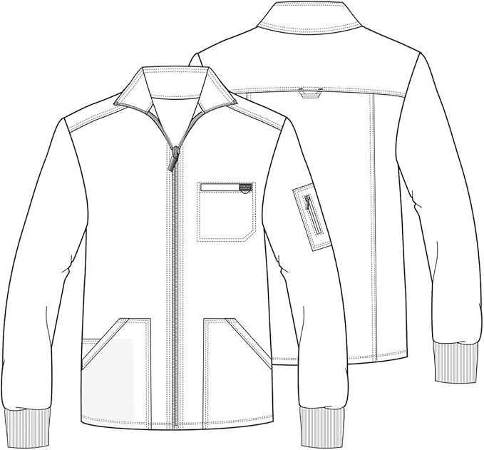 Men Warm up Scrub Jacket with Zip Front 