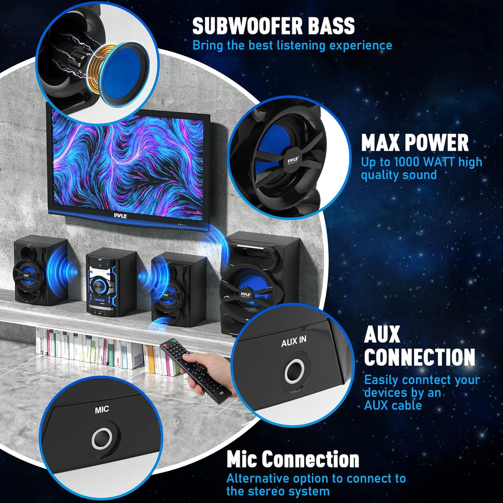 Pyle 3-Piece Wireless Bluetooth Stereo System