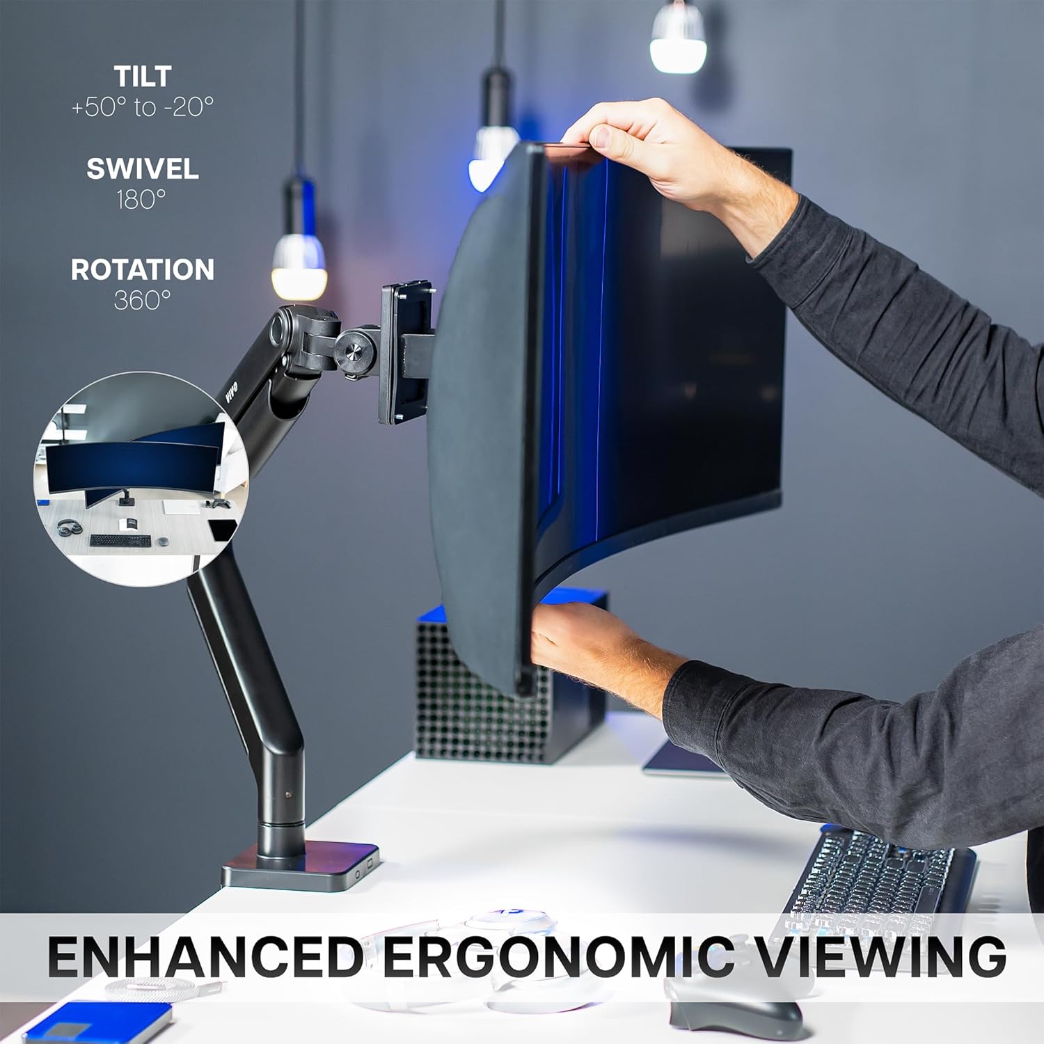 VIVO Heavy Duty Aluminum Ultrawide Monitor Tension Arm