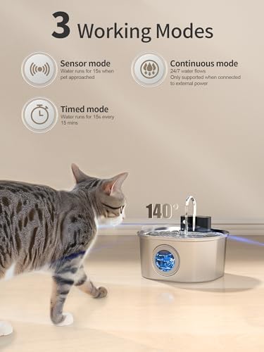 4L Automatic Cat Feeders + 309B Stainless Steel Cat Water Fountain