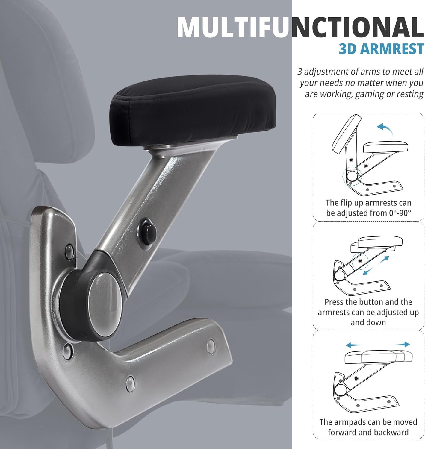 Executive Computer Chair with Adjustable Lumbar